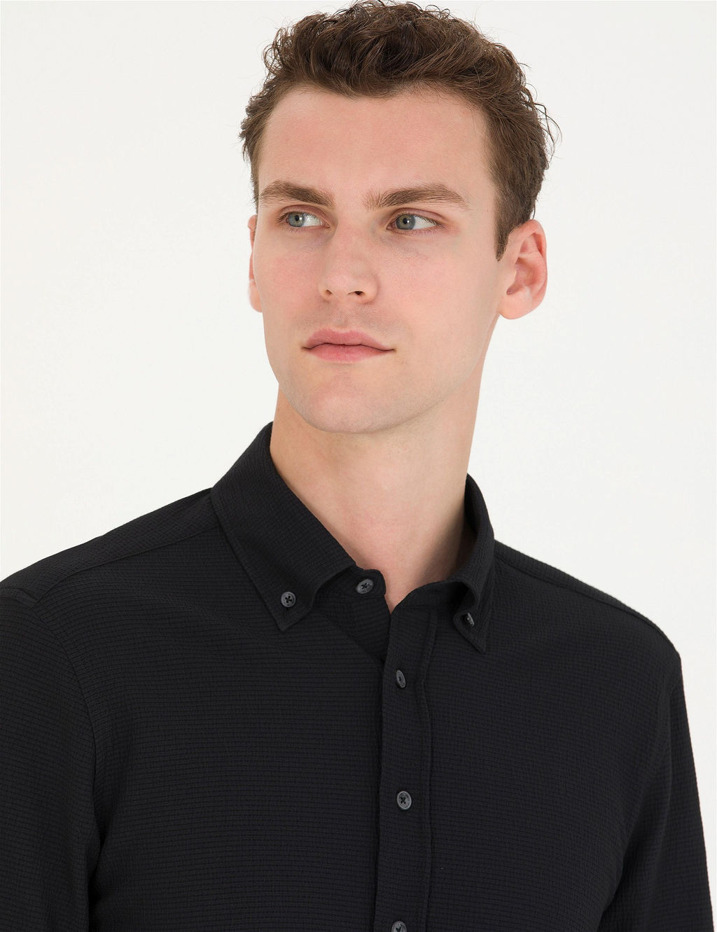 Siyah Slim Fit Uzun Kollu G_mlek - Pierre cardin фото 2