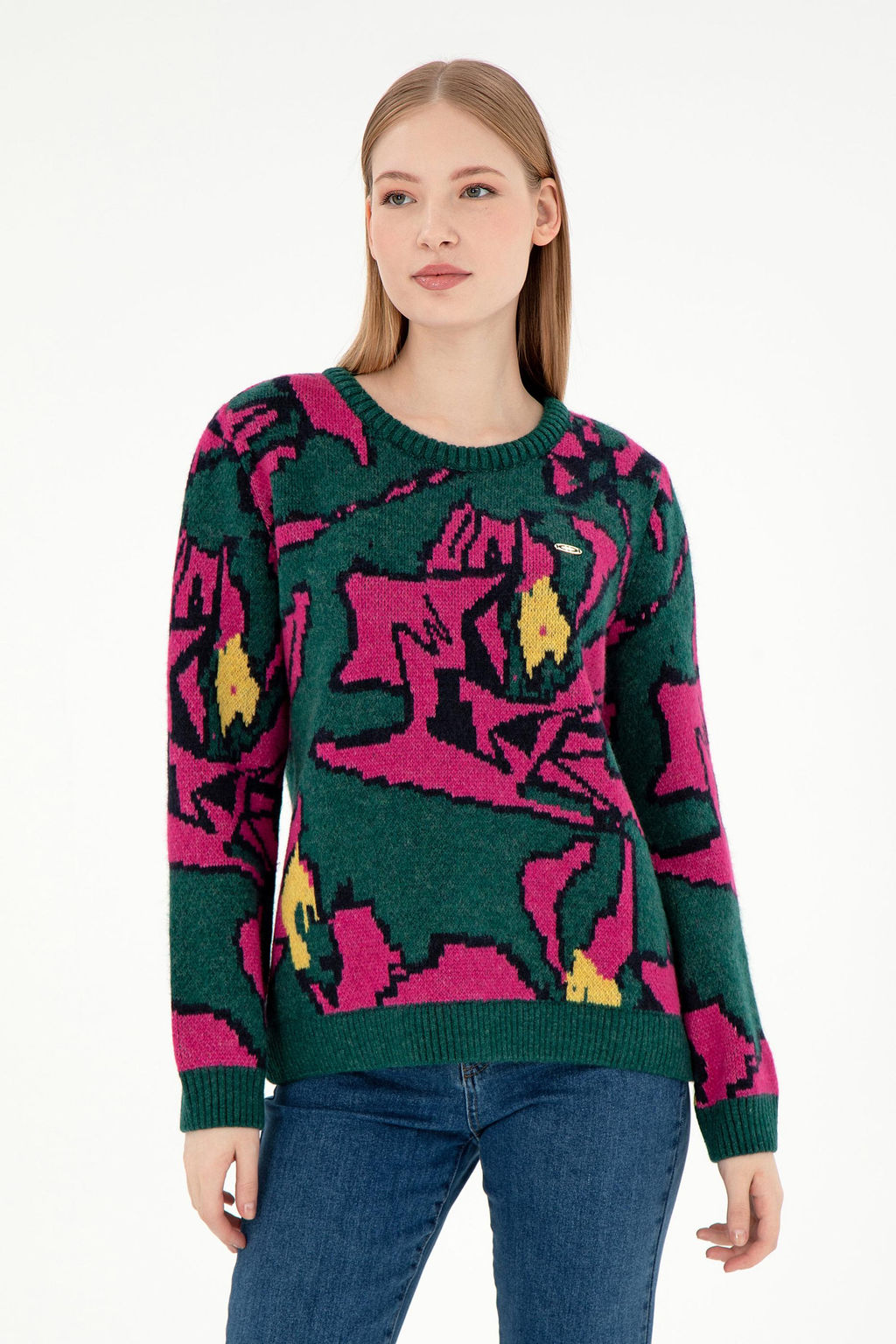 Женский темно-зеленый свитер Неожиданная скидка в корзине