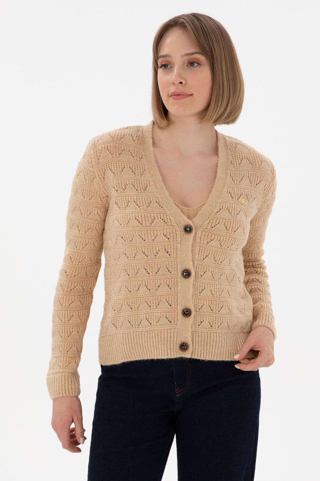 Женщина песчаная трикотаж кардиган Неожиданная скидка в корзине