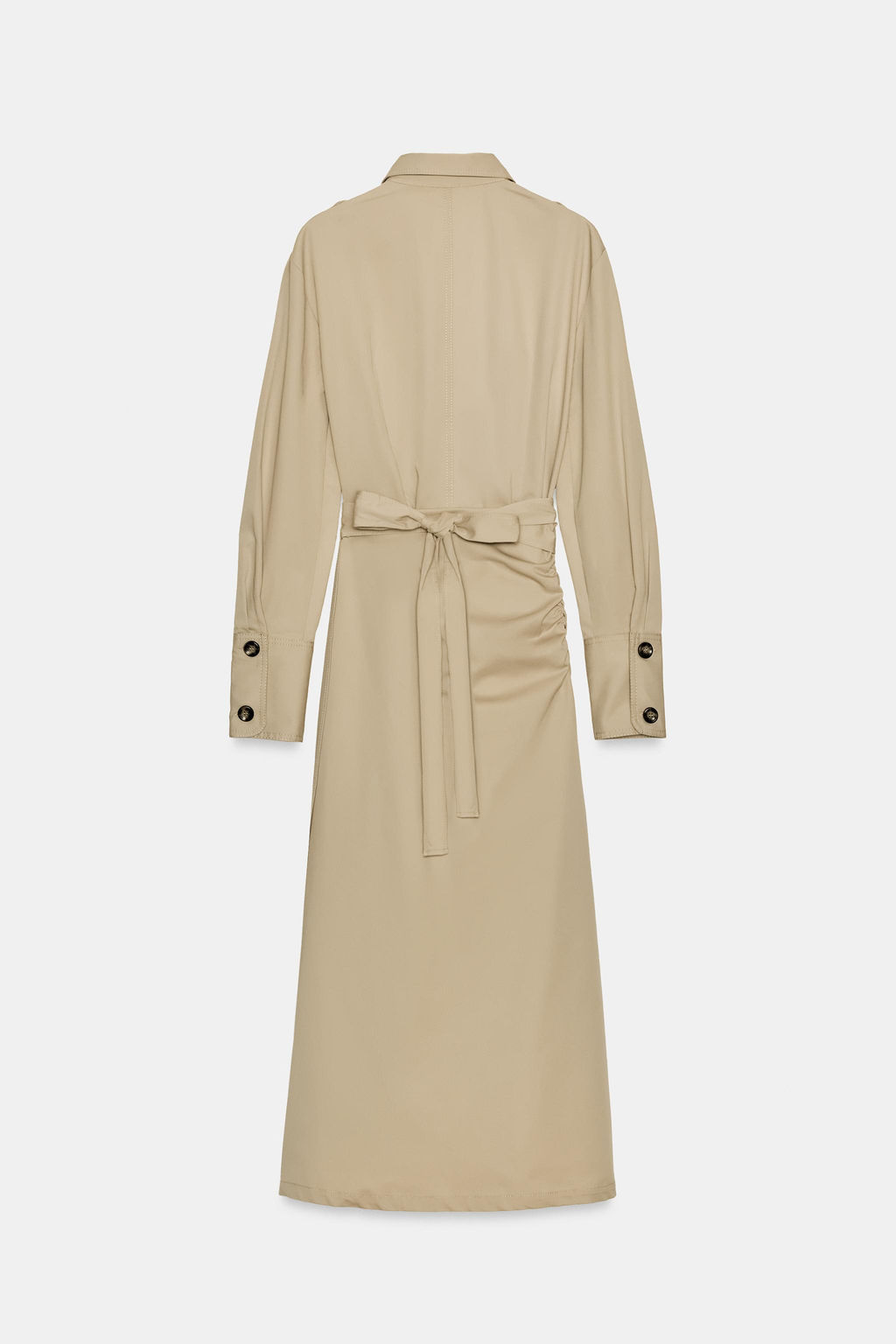 TWILL MIDI DRESS WITH TABS - Zara фото 8