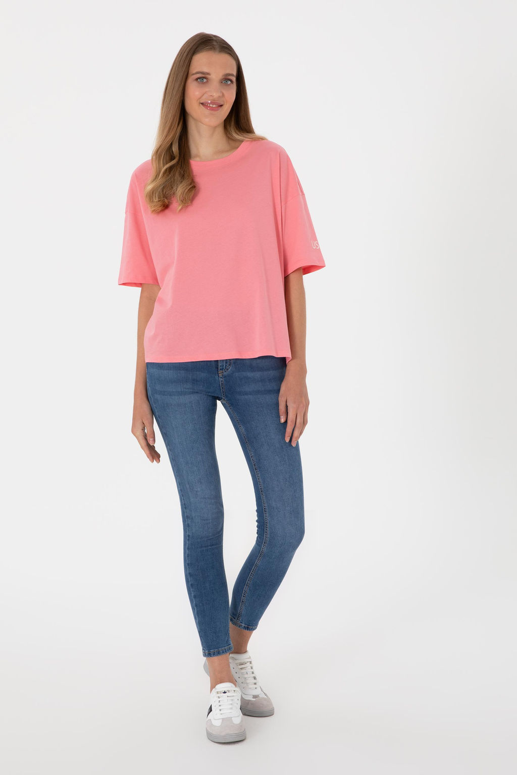 Kad_n Pembe Oversize Bisiklet Yaka Ti__rt Sepette S_rpriz _ndirim - U.s. polo assn фото 5