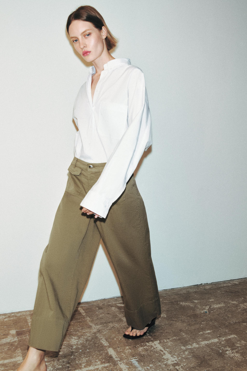 PANTALON Z1975 CULOTTE DENIM / Khaki - Zara фото 2
