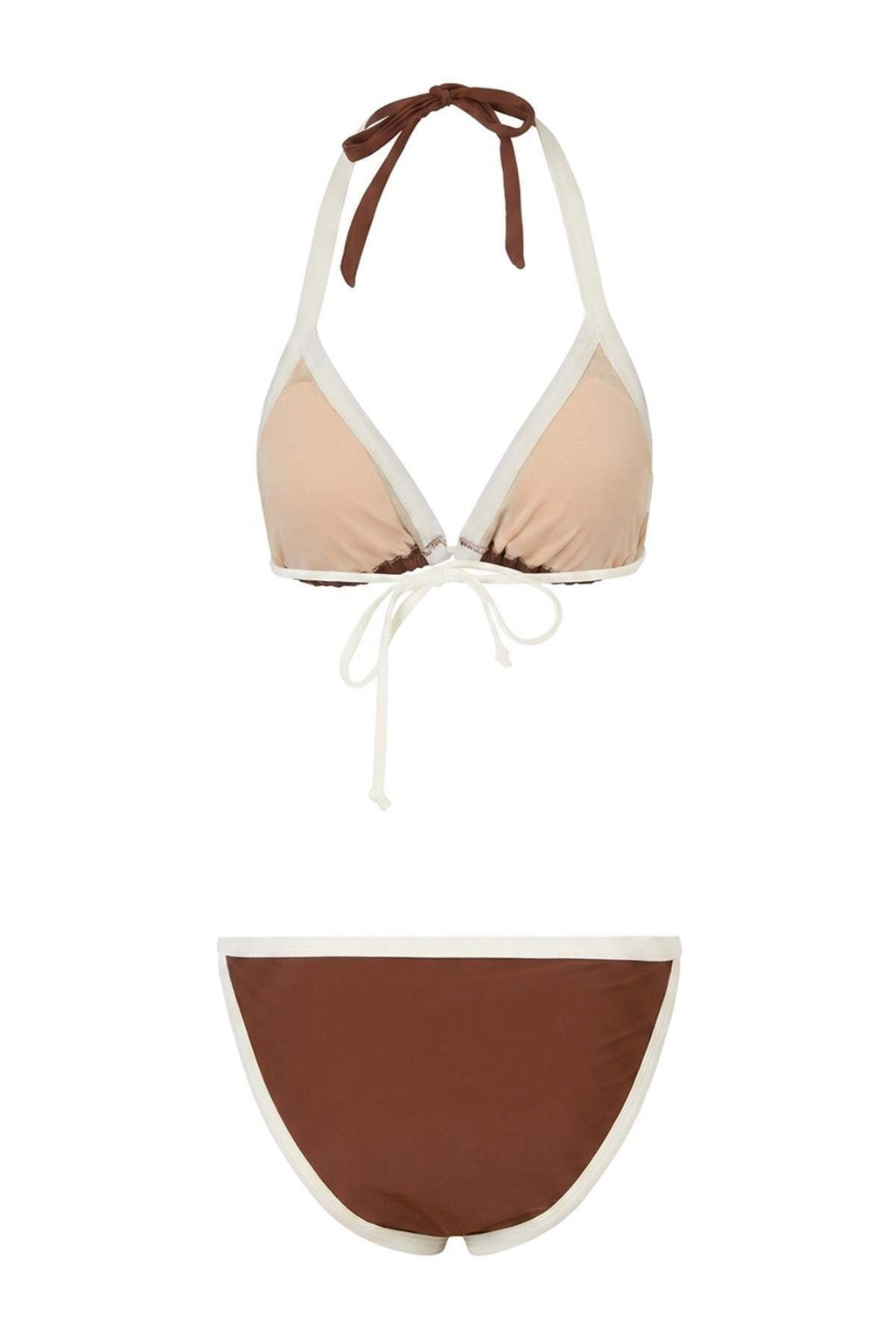 Kahverengi __gen Kapl_ Renk Bloklu Biyeli High Leg Normal Bel Regular Bikini Tak_m_ TBESS26BT00123 - Trendyolmilla фото 7