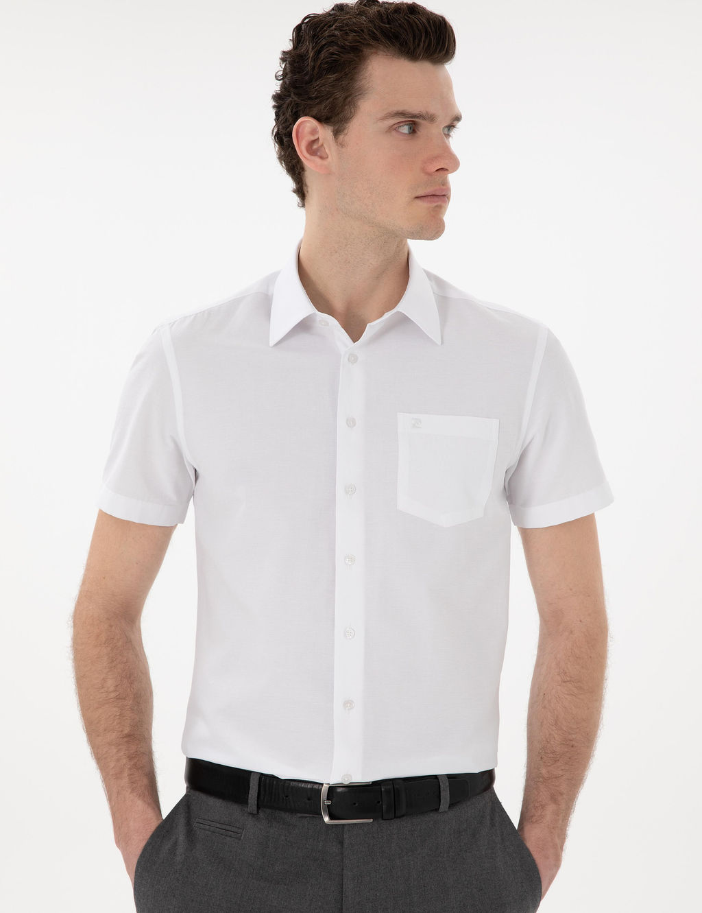 Beyaz Basic Regular Fit K_sa Kollu Cepli G_mlek - Pierre cardin фото 3
