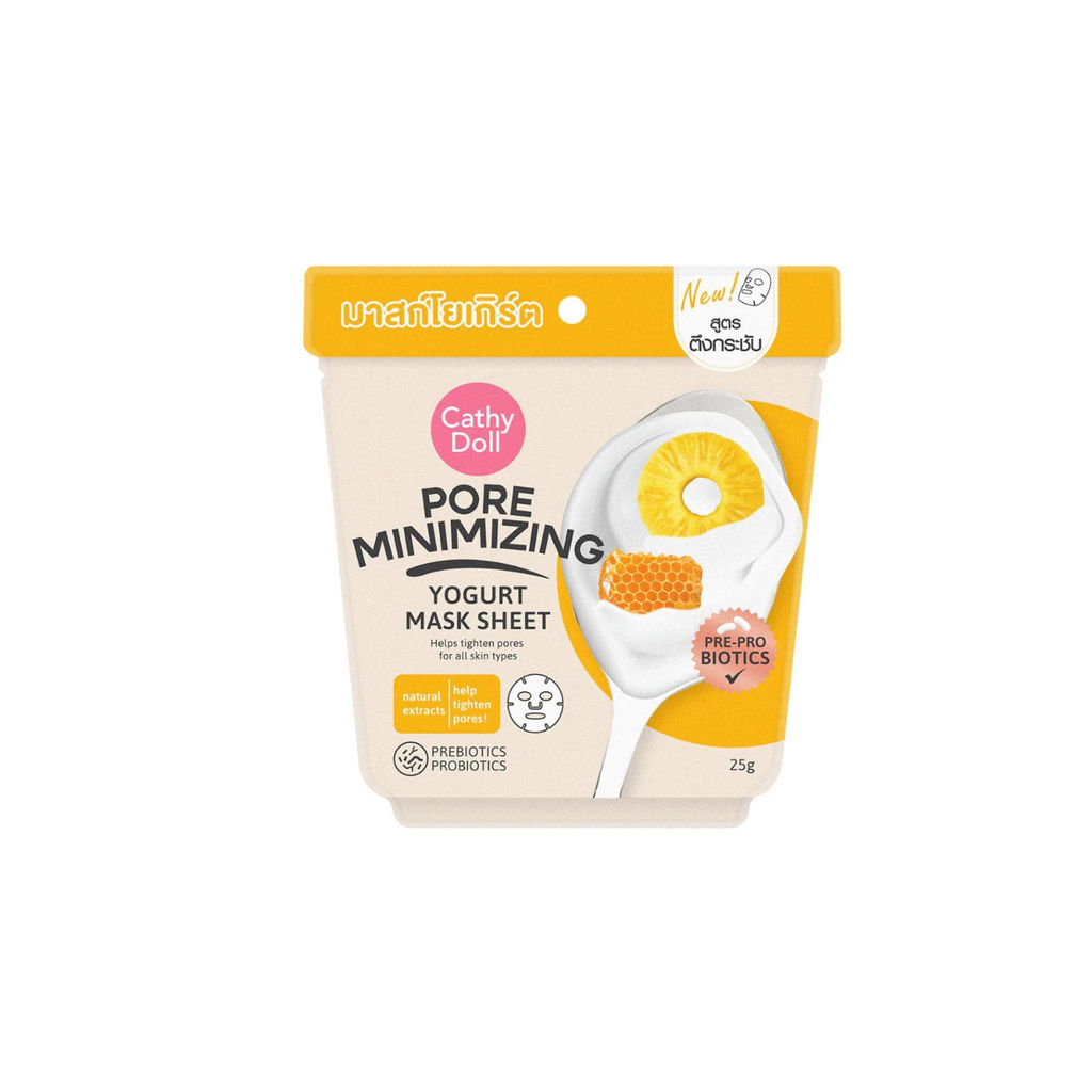 Маска для Лица Тканевая для Сужения Пор Йогурт, Мед и Ананас CATHY DOLL
25 гр  фото 2