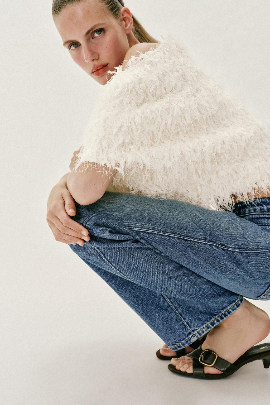 TOP PUNTO FLECOS / Crudo - Zara фото 4
