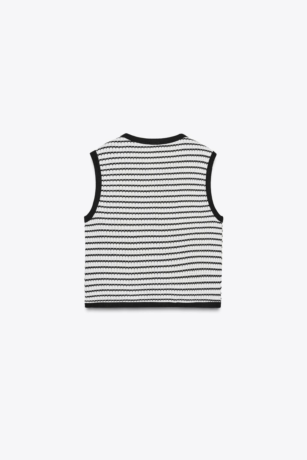 JACQUARD BUTTON WAISTCOAT TOP - Zara фото 16