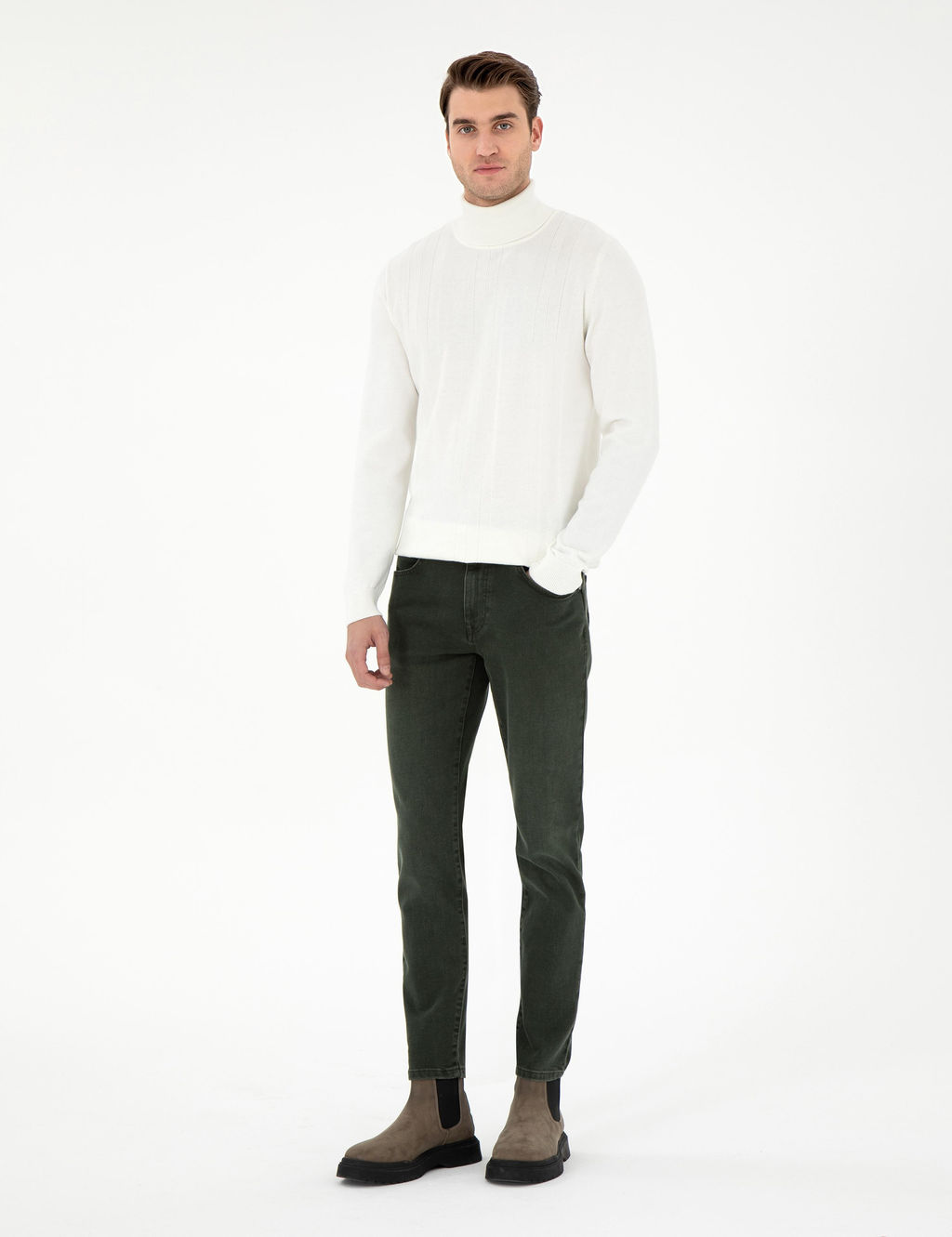Ye_il Slim Fit Jean Pantolon