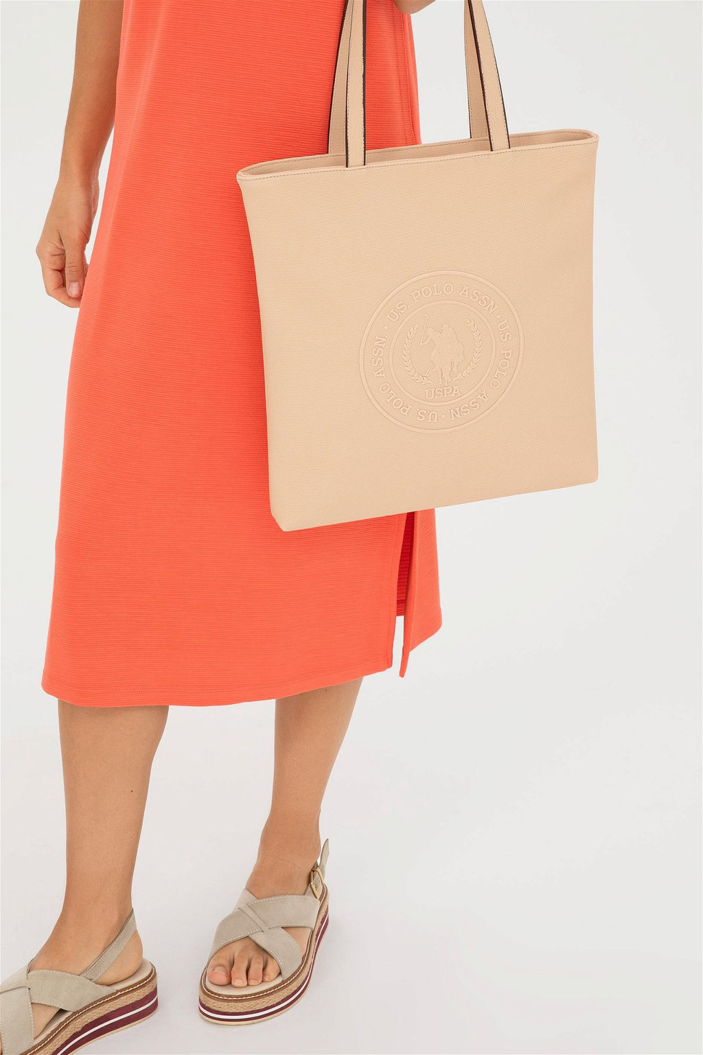 U. S. Polo Assn / Женская бежевая сумка через плечо - U.s. polo assn фото 2