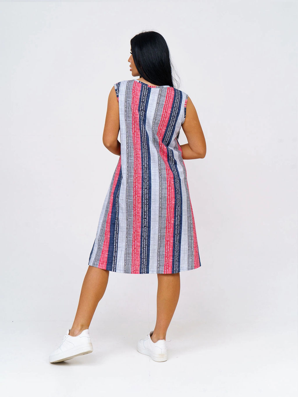 Платье женское, цвет синий красный