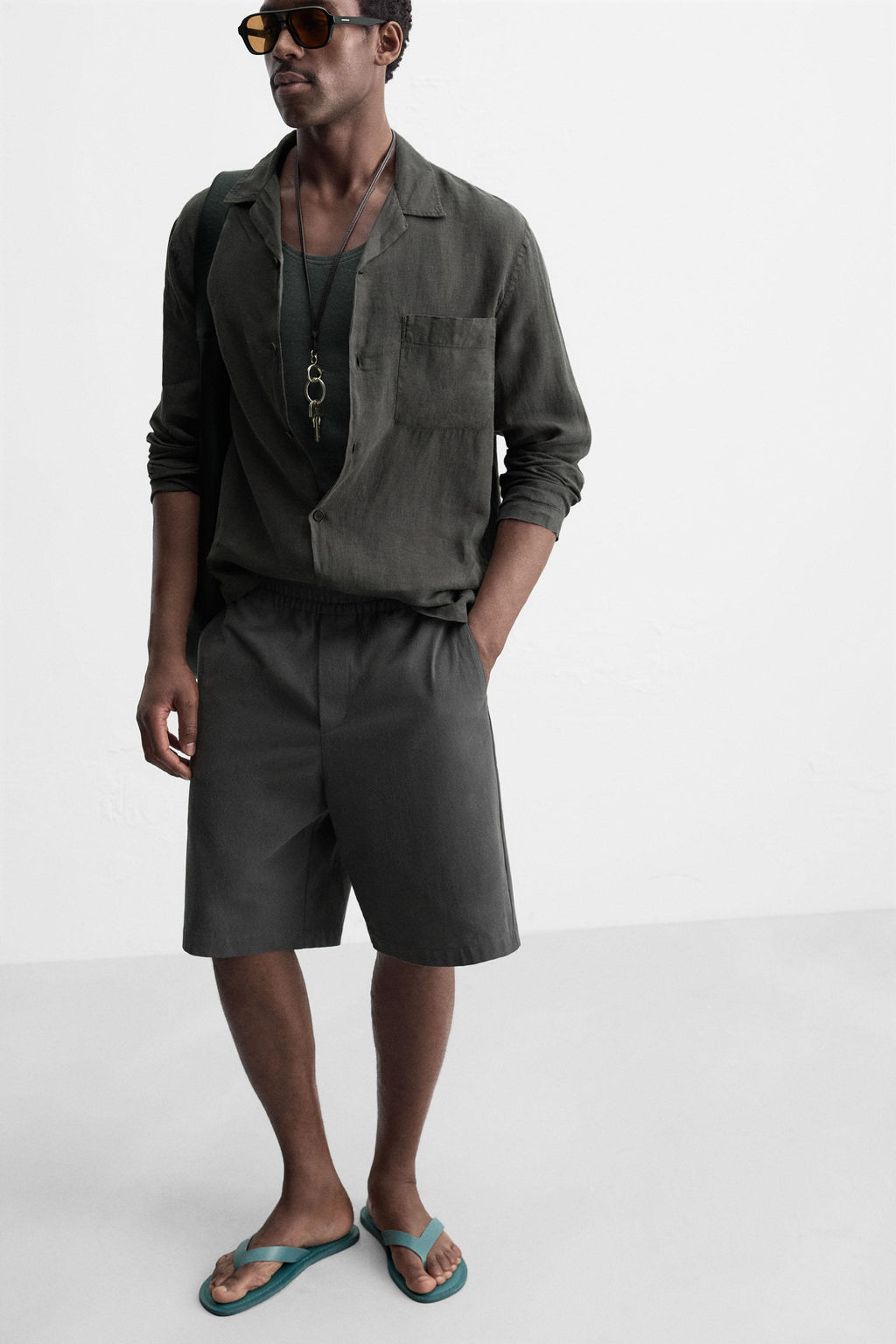 RELAXED FIT COTTON BERMUDA SHORTS - Zara фото 22