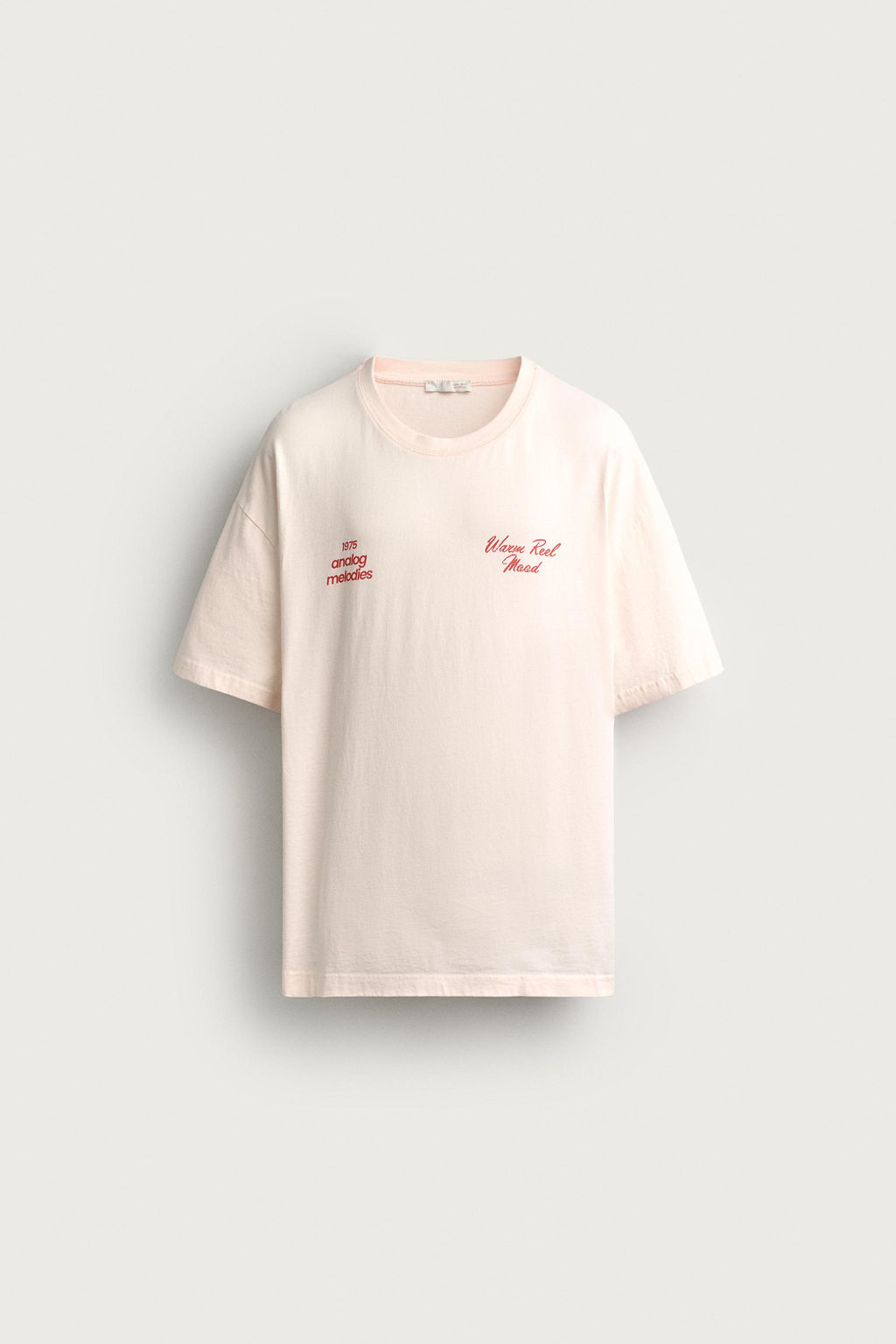 CAMISETA RELAXED FIT TEXTOS LAVADOS / Rosa - Zara фото 5