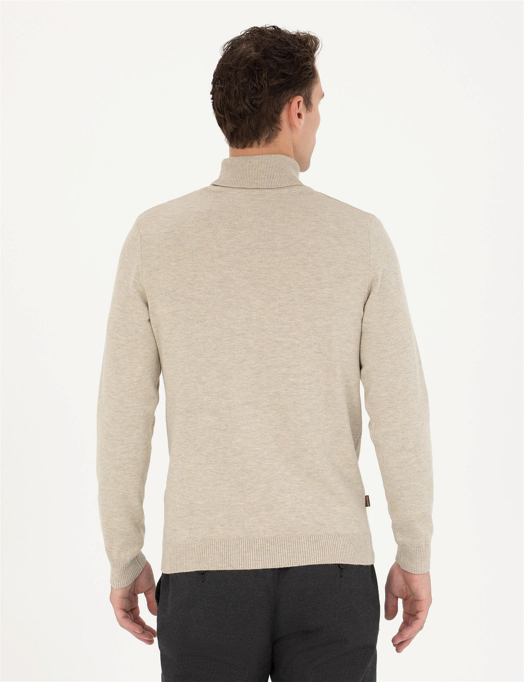 Kum Melanj Slim Fit Bal_k__ Yaka Basic Triko Kazak