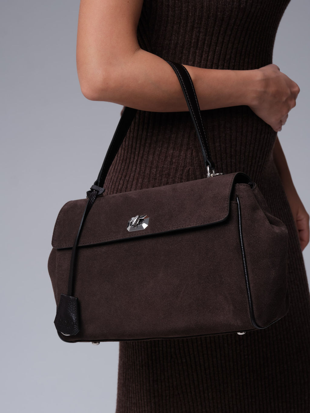 Замшевая сумка Nadi DBR 31356 темно-коричневый  фото 3