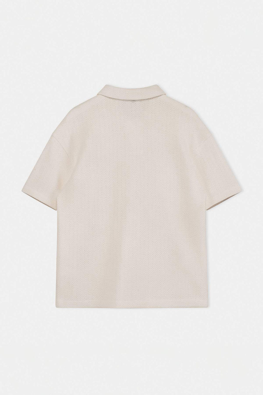 Ekru Oversize/Genis Kesim Dokulu Polo Yaka T-shirt TMNSS26PO00007 - Trendyolmilla фото 3