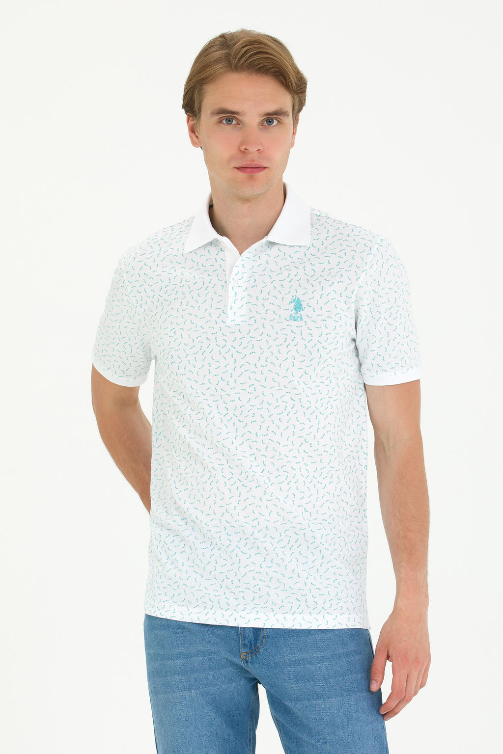 U. S. Polo Assn Мужская мятная футболка-поло - U.s. polo assn фото 3