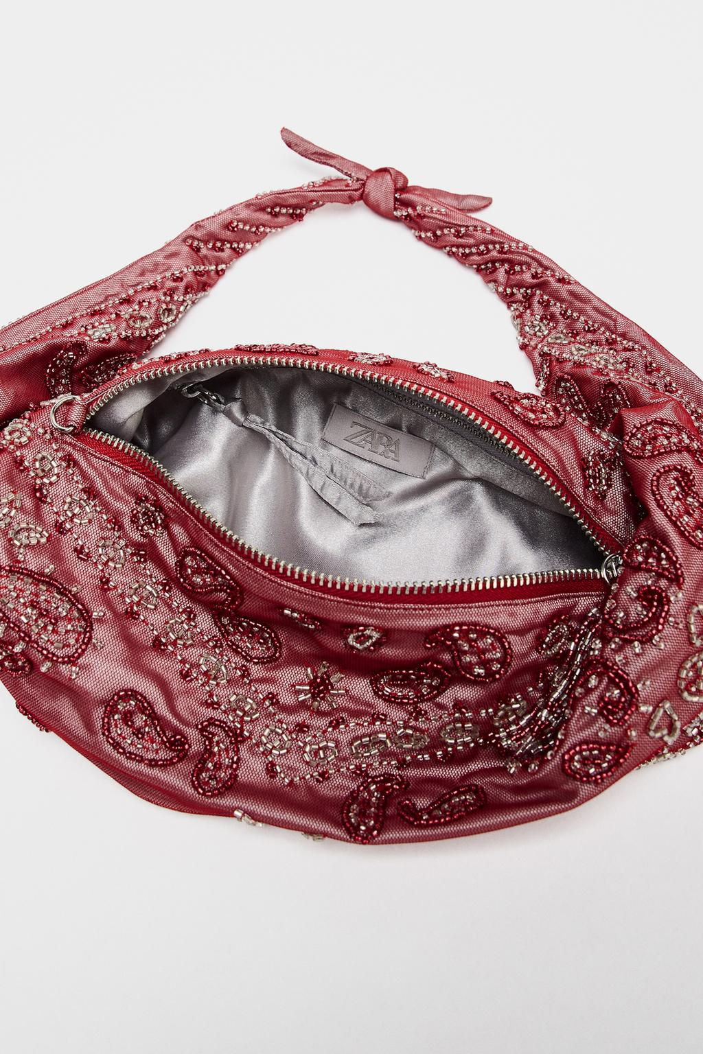 BEADED FABRIC BAG - Zara фото 5