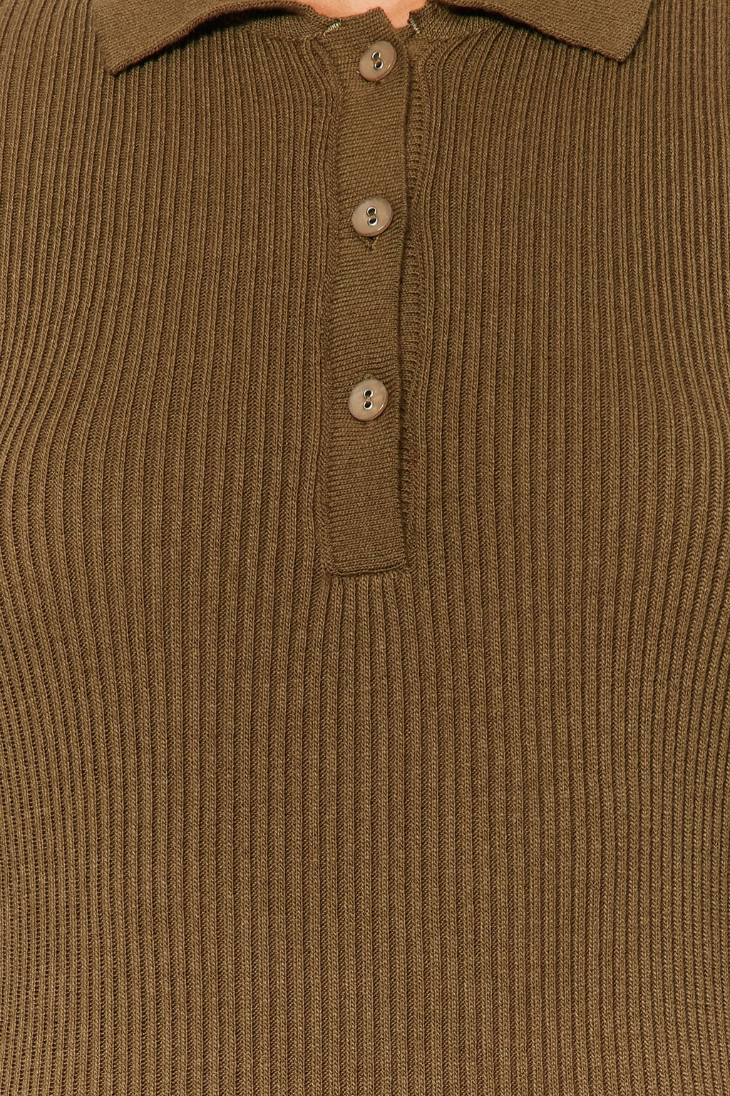 Haki Midi Triko Polo Yaka Elbise TWOAW24EL00029 - Trendyolmilla фото 5