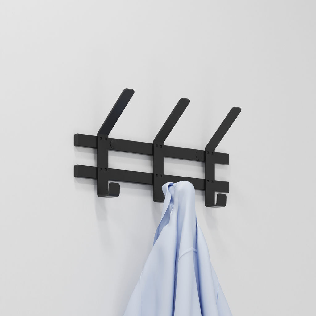 Вешалка настенная "ТОРОНТО 3" (Черный) ВНТ3 Ч