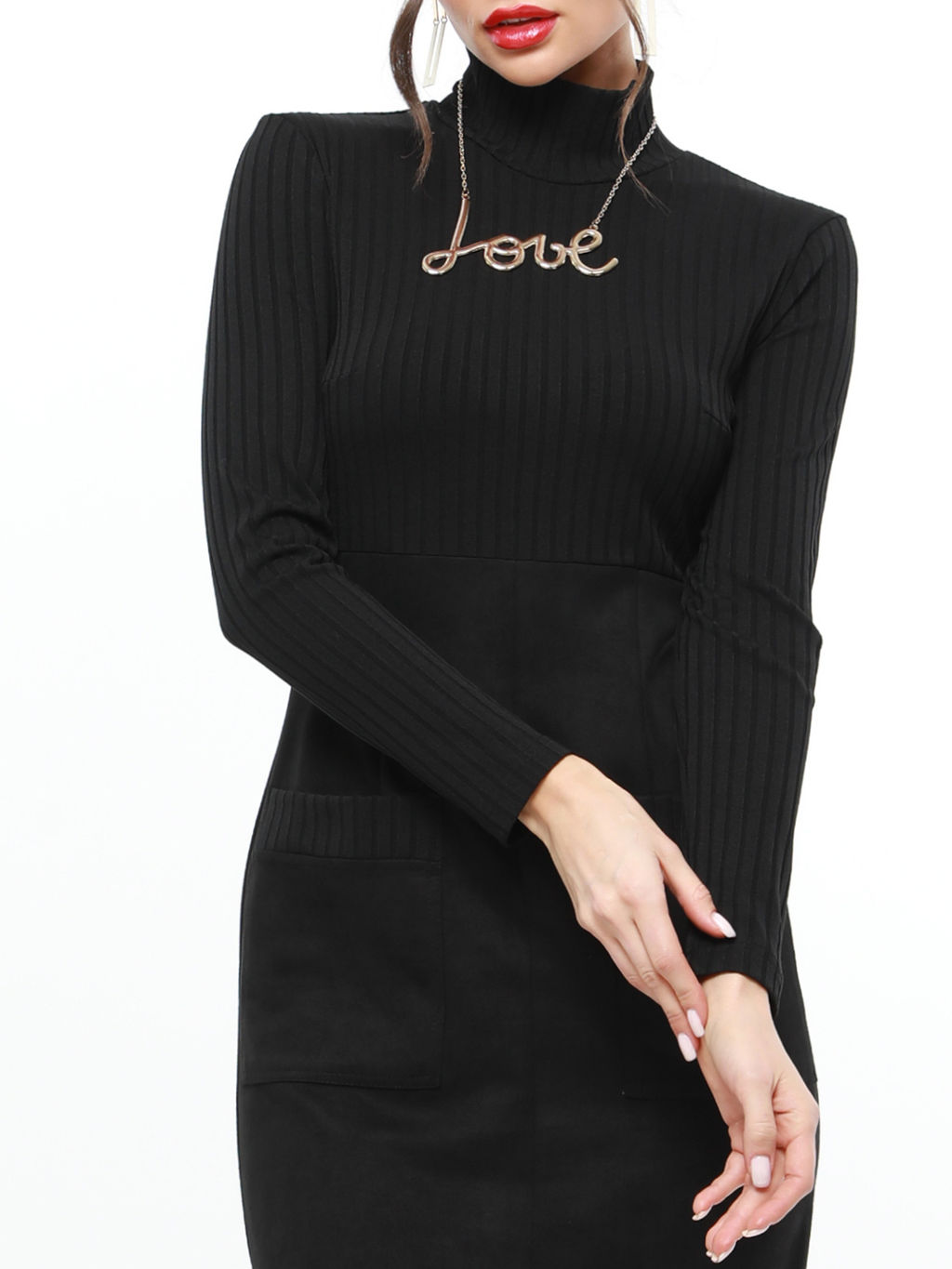 Платье черное трикотажное с длинным рукавом - Dstrend фото 11