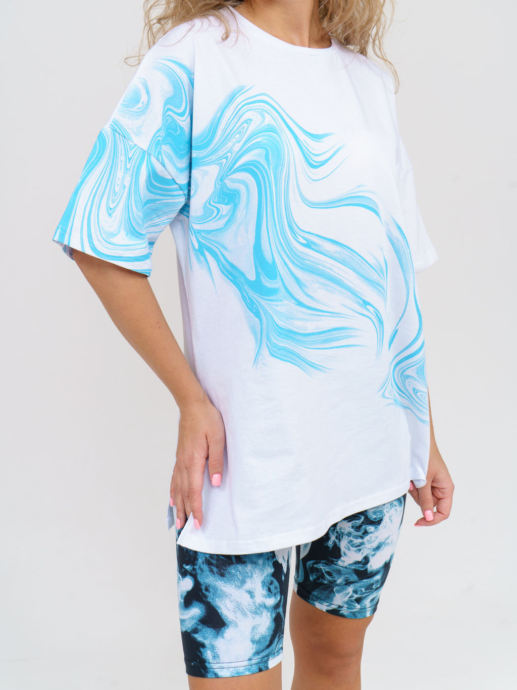 910 Костюм "белый/голубой"