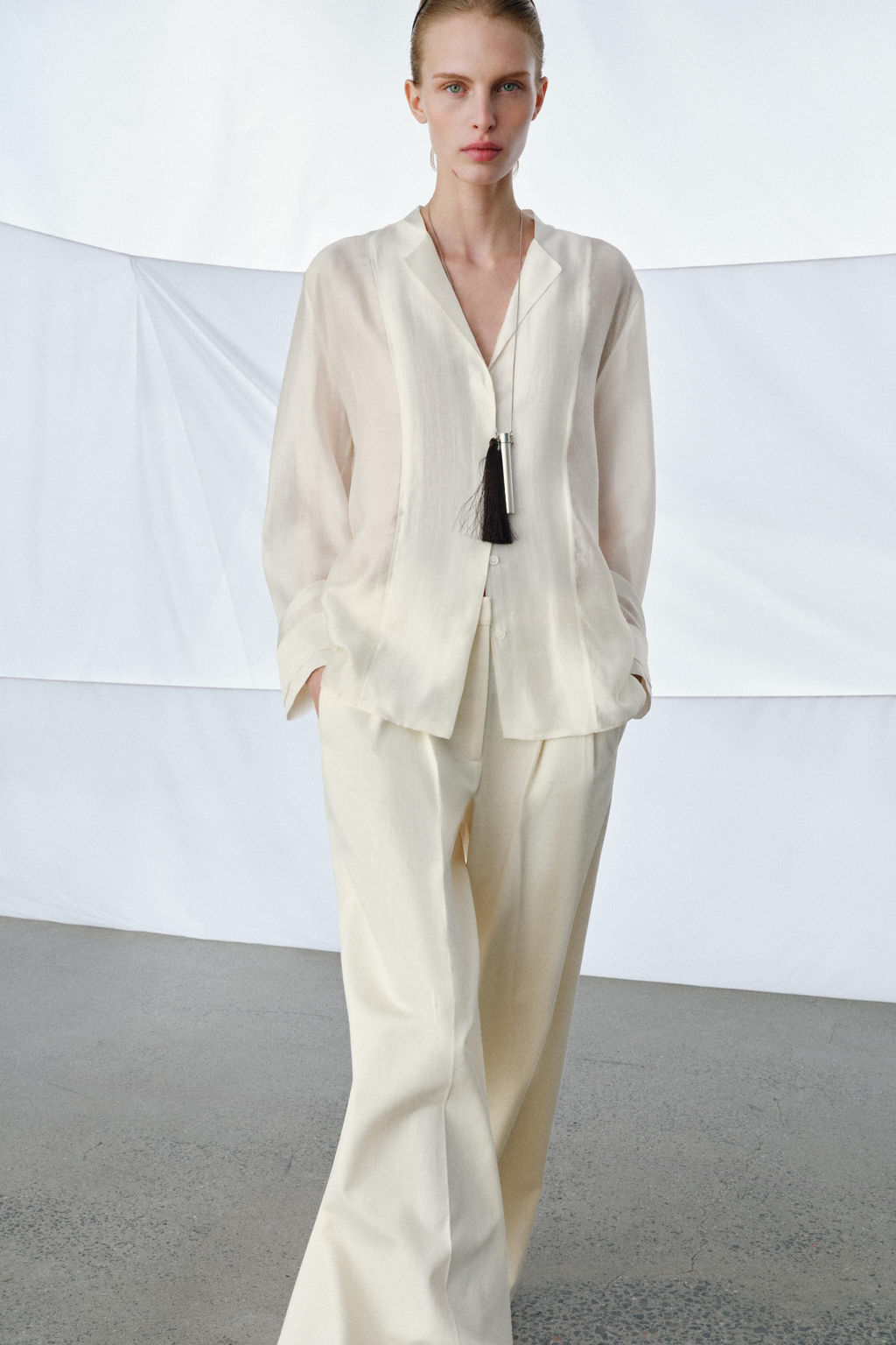 CAMISA FLUIDA ZW COLLECTION / Blanco roto