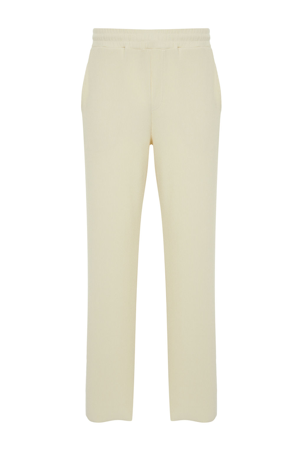 Ekru /Wide Leg Dokulu K?r?smaz Gizli Kordonlu Tek Parca Esofman Alt? TMNSS23EA00013