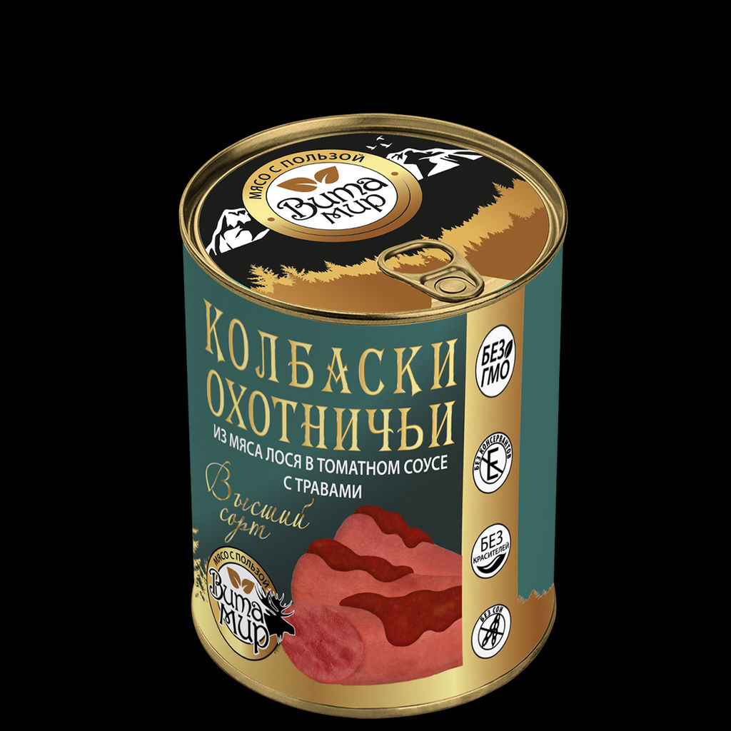 Колбаски охотничьи из мяса лося в томатном соусе с травами высший сорт ВитаМир 340г  фото 4