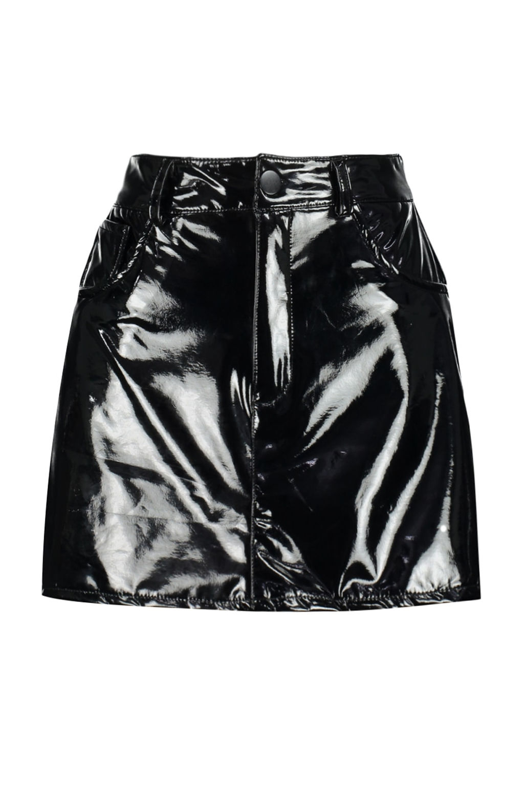 TRENDYOLMILLA Siyah Parlak Suni Deri Mini Dokuma Etek TWOAW24ET00176 фото 7