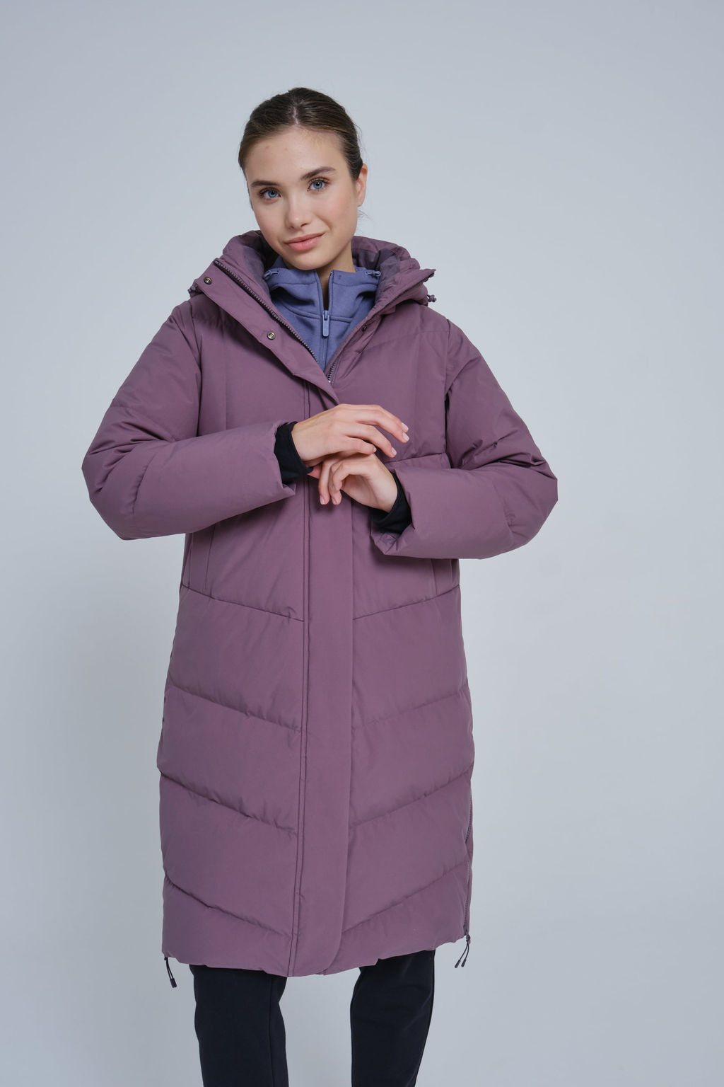 Пуховик Длинный Фиолетовый