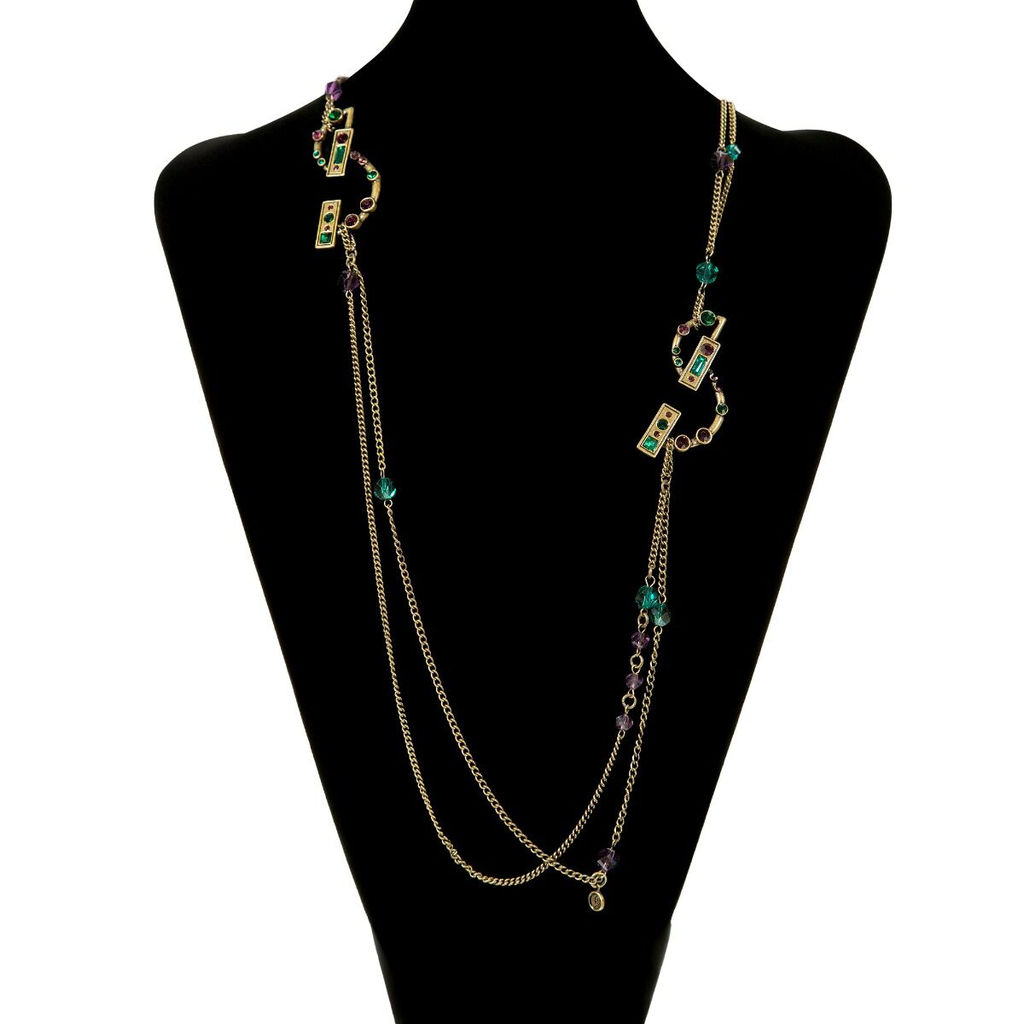 Винтажное ожерелье с металлическими вставками и стразами - Модные истории фото 4