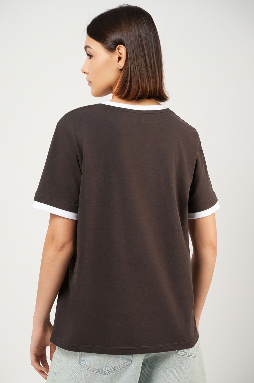 Женская базовая футболка из хлопка с кантом 3 шт. Happyfox  фото 17