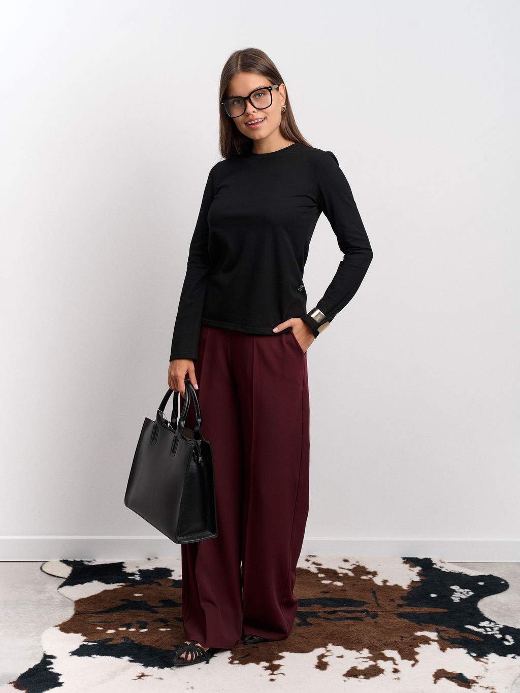 Лонгслив женский "Cкин" черный