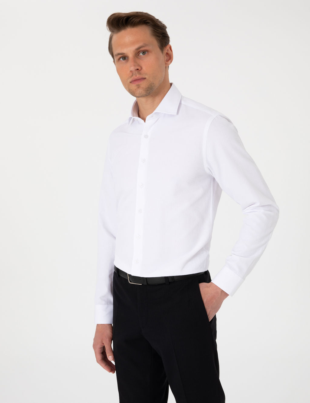 Beyaz Slim Fit Uzun Kollu Arm_rl_ G_mlek