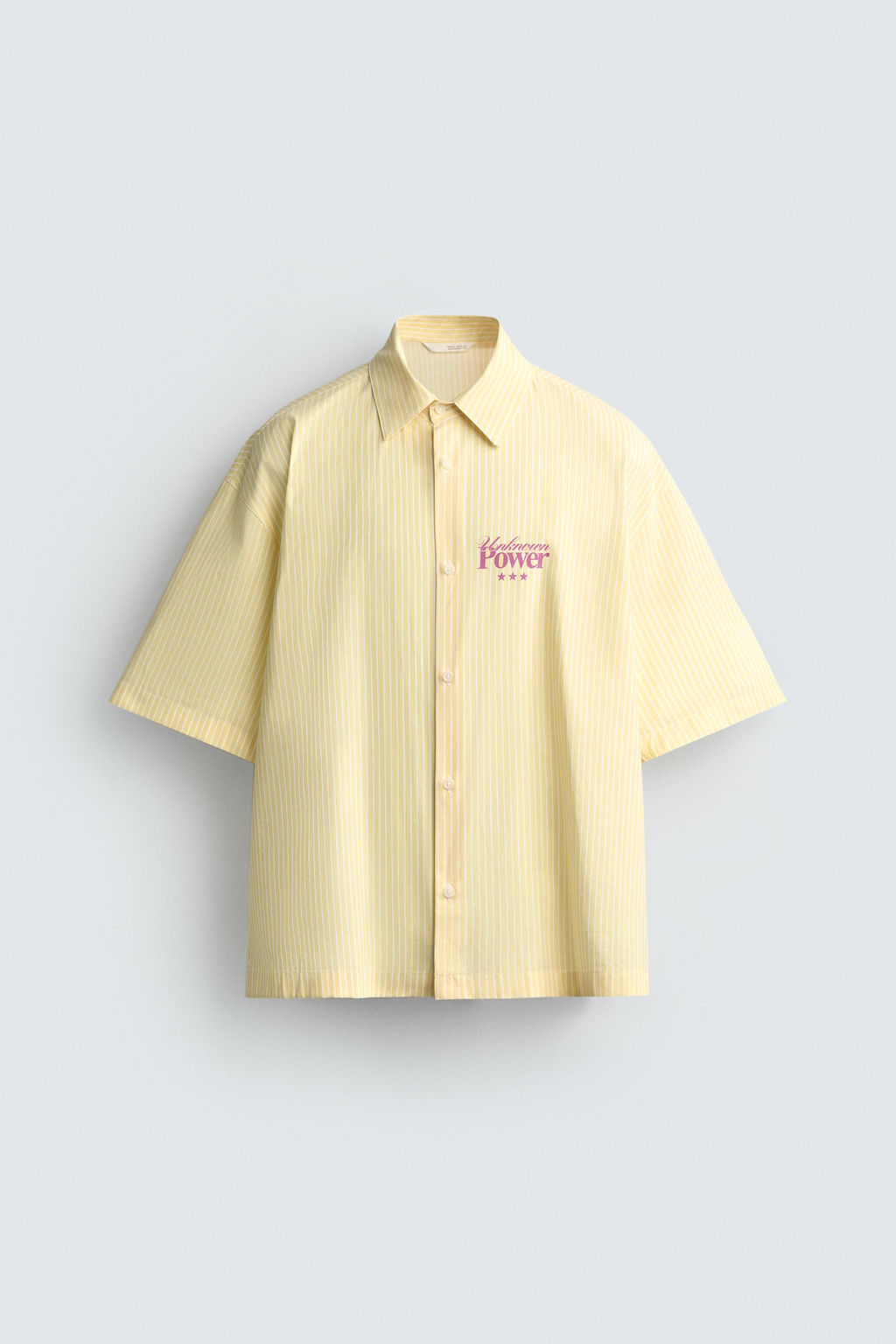 CAMISA BOXY FIT TEXTOS ESTAMPADOS / Amarillo - Zara фото 7