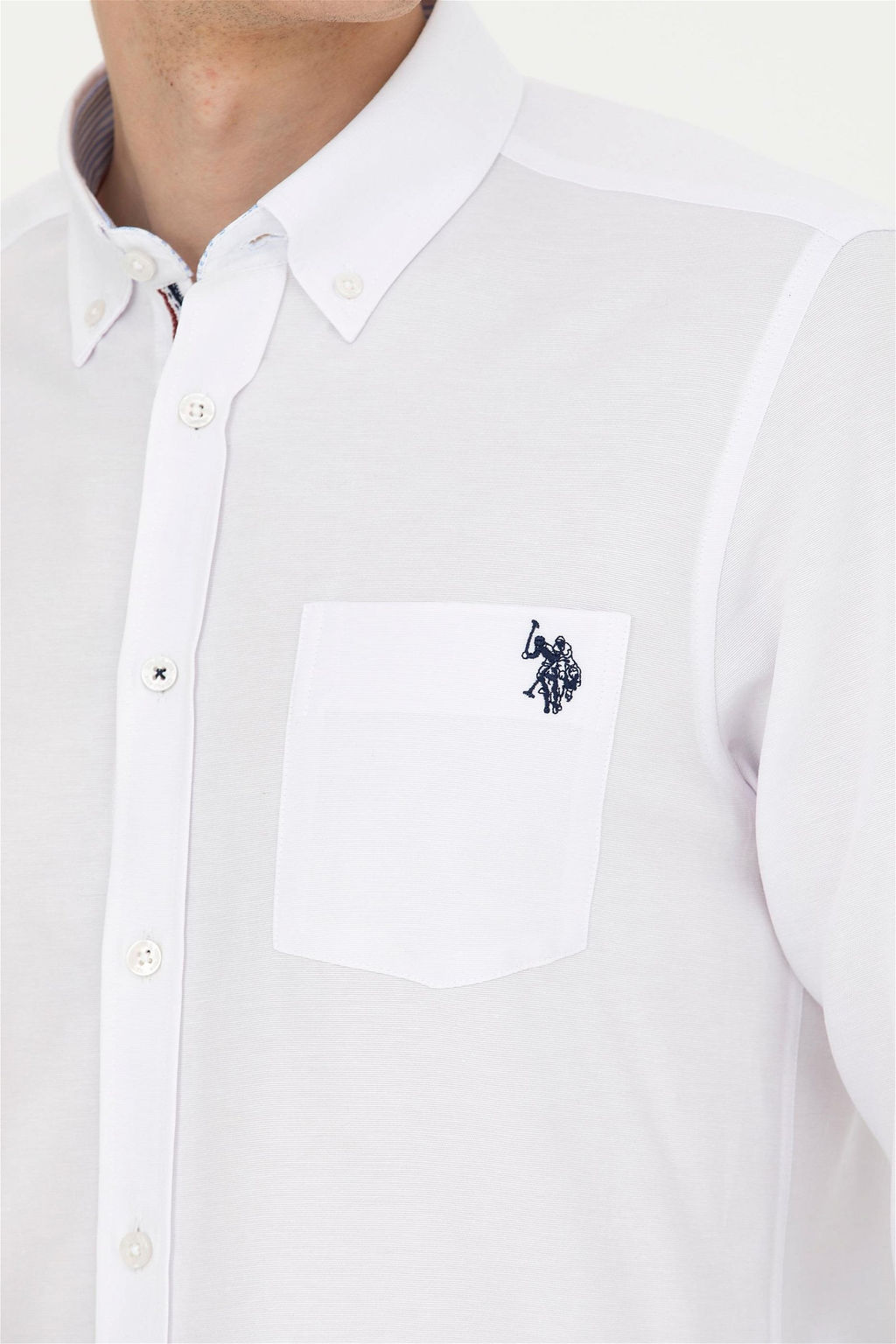 Мужская белая рубашка с длинным рукавом - U.s. polo assn фото 14