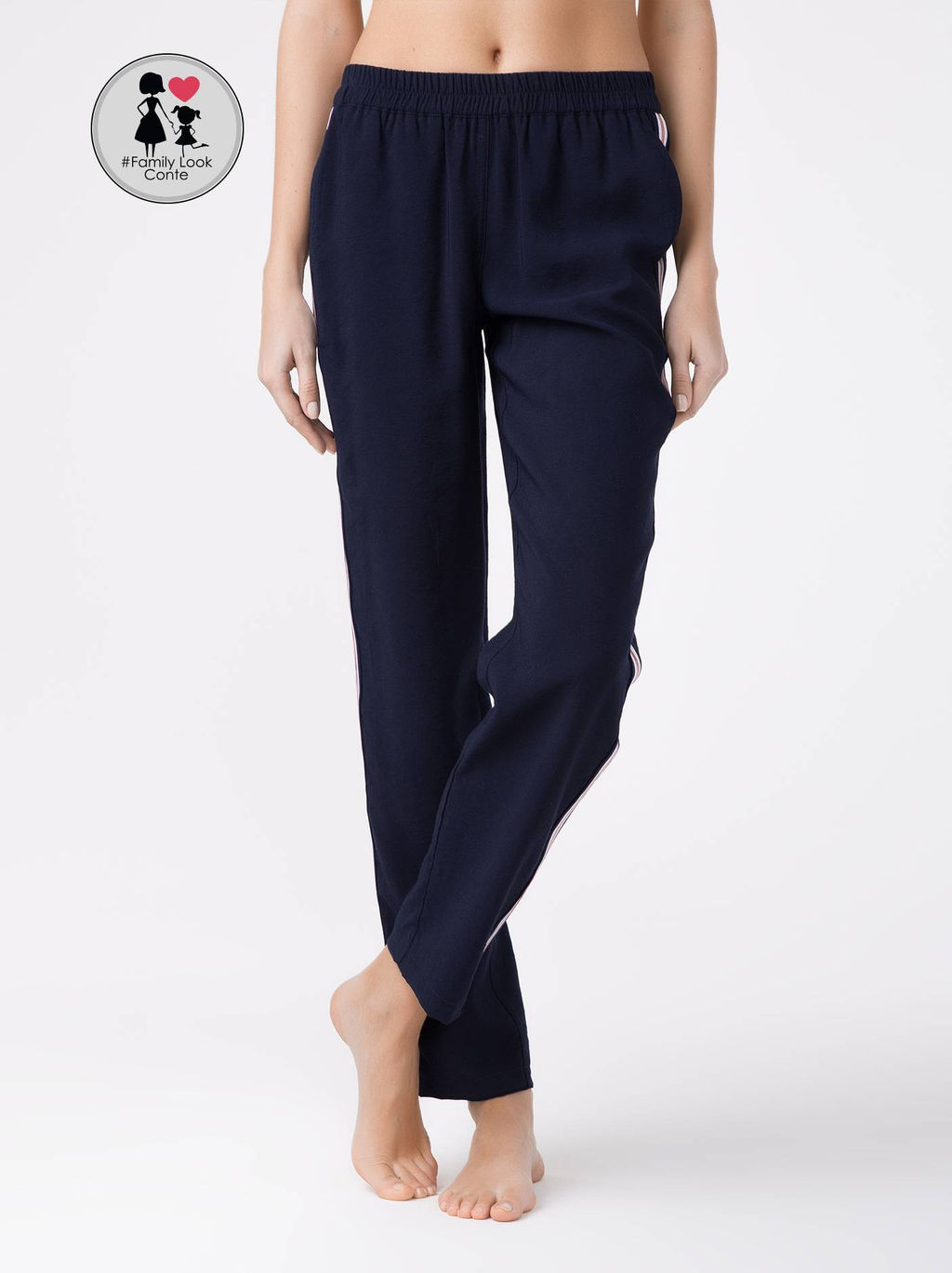 CONTE Фактурные брюки с лампасами SPORT GLEAM dark navy