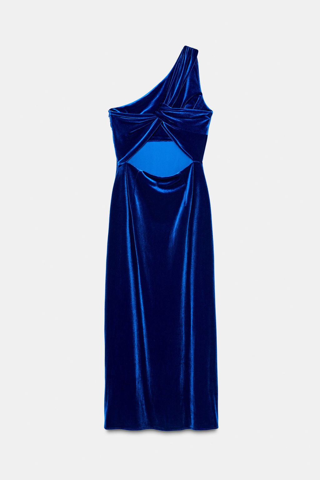 ASYMMETRIC VELVET MIDI DRESS - Zara фото 9