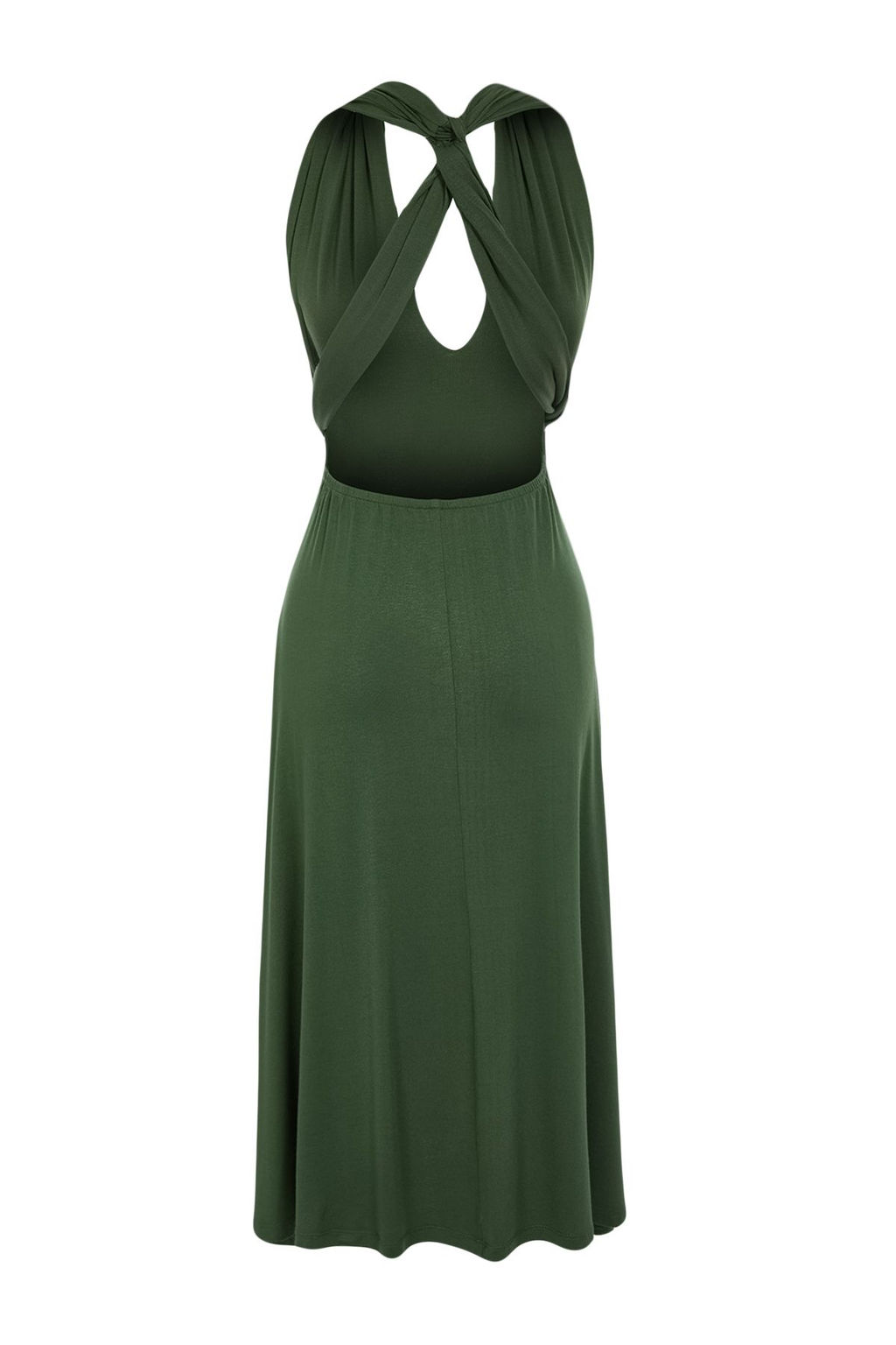 TRENDYOLMILLA Ekru Midi Orme Baglamal? Plaj Elbisesi TBESS24EL00162 фото 7