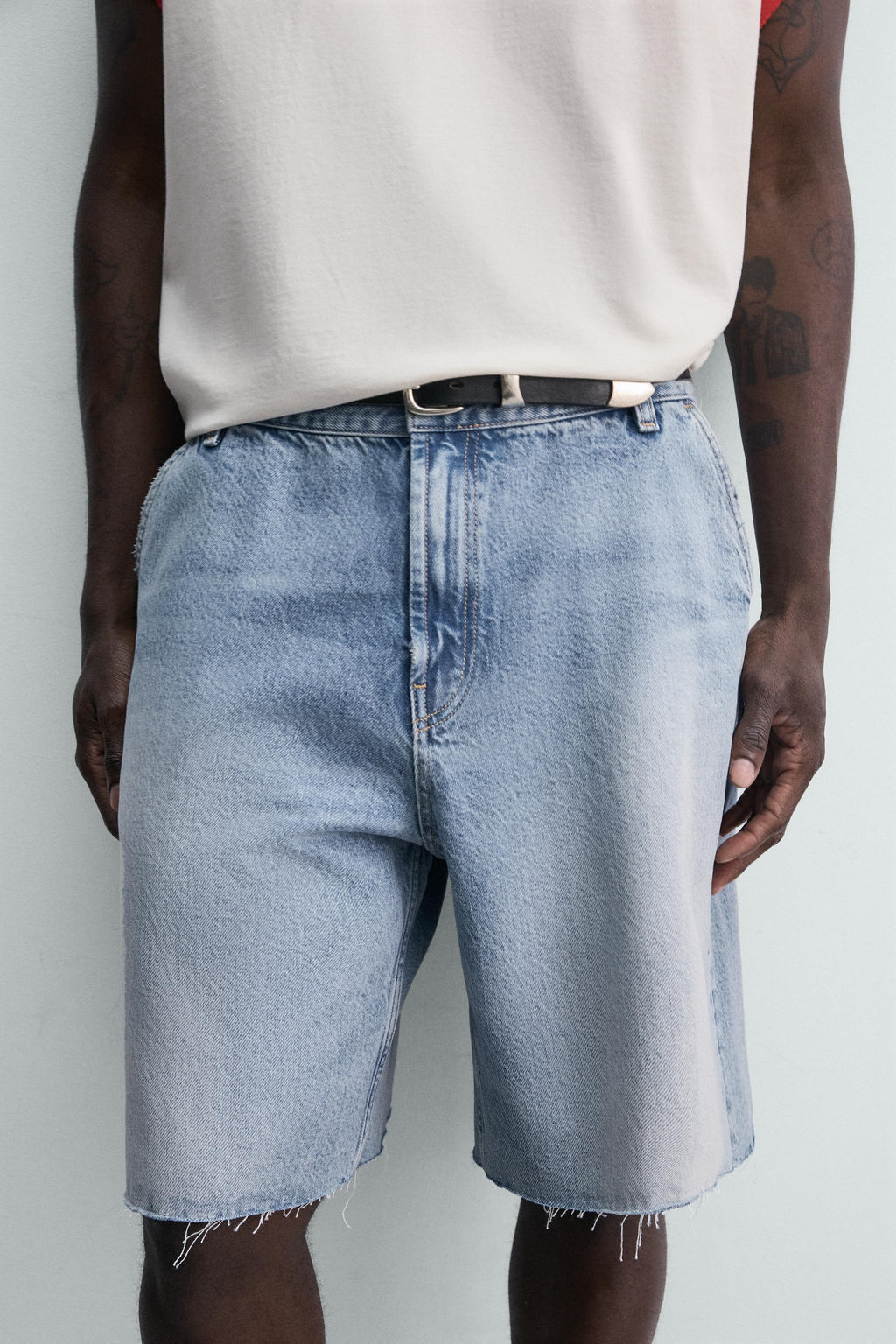 BERMUDA CHINO DENIM RELAXED FIT / Azul - Zara фото 5