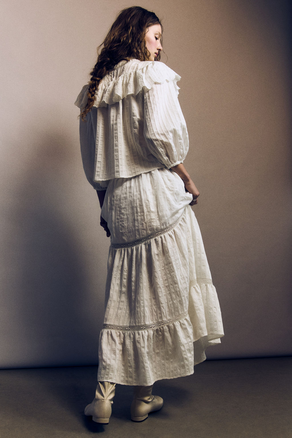 Maxifalda con inserciones de encaje - H&m фото 7