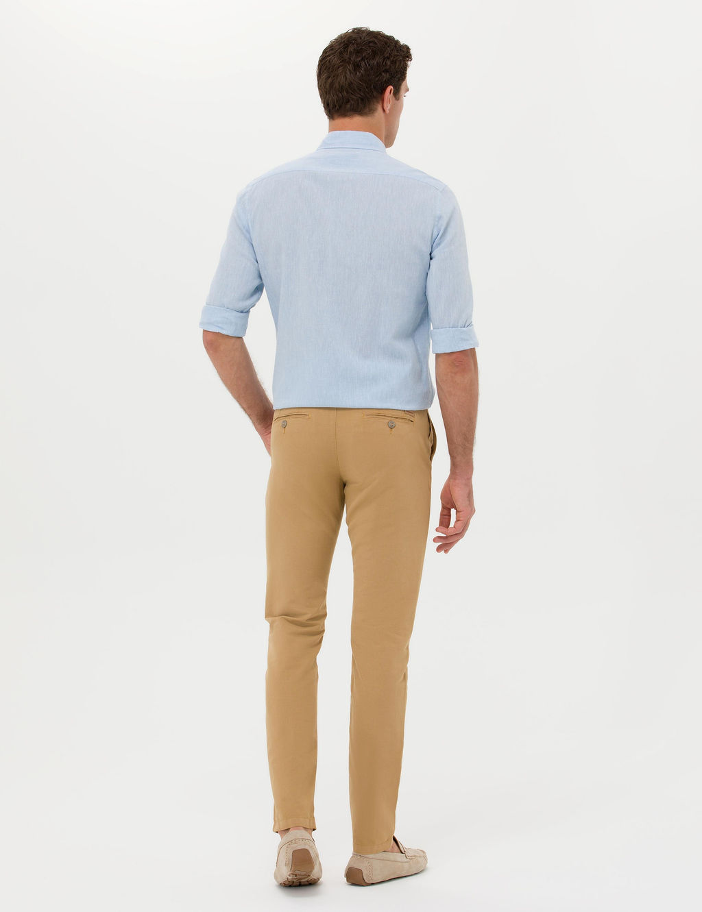 Брюки из льняной ткани приталенного кроя цвета Camel - Cacharel фото 4