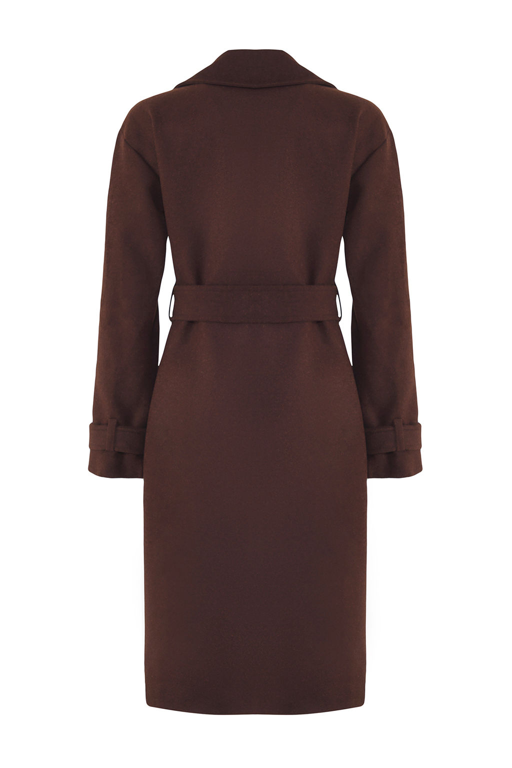 Trendyolmilla Koyu Kahverengi Oversize Genis Kesim Kemerli Uzun Yunlu Kase Kaban TWOAW22KB0015  фото 16