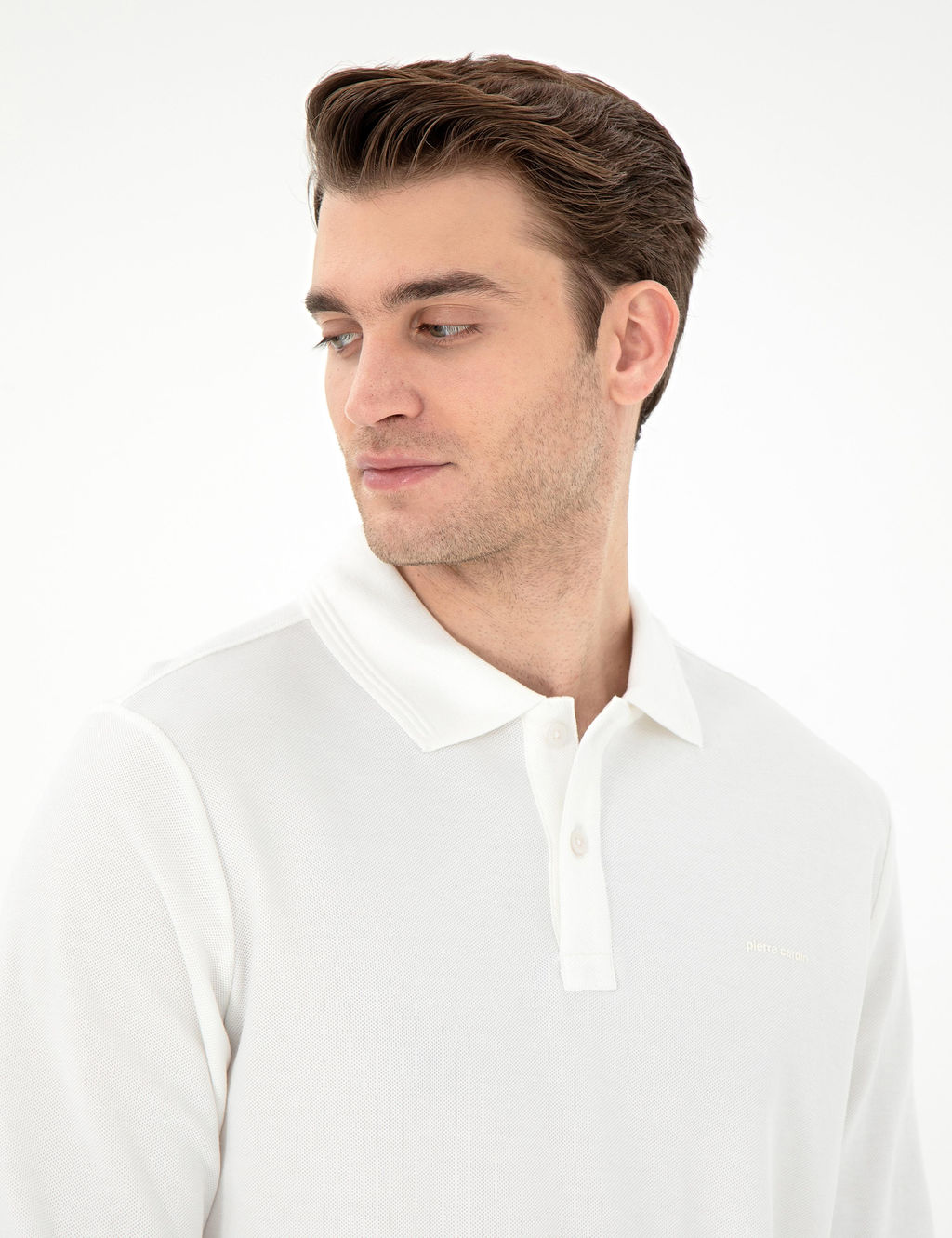 Ekru Slim Fit K_vr_lmaz Yaka Sweatshirt - Pierre cardin фото 2