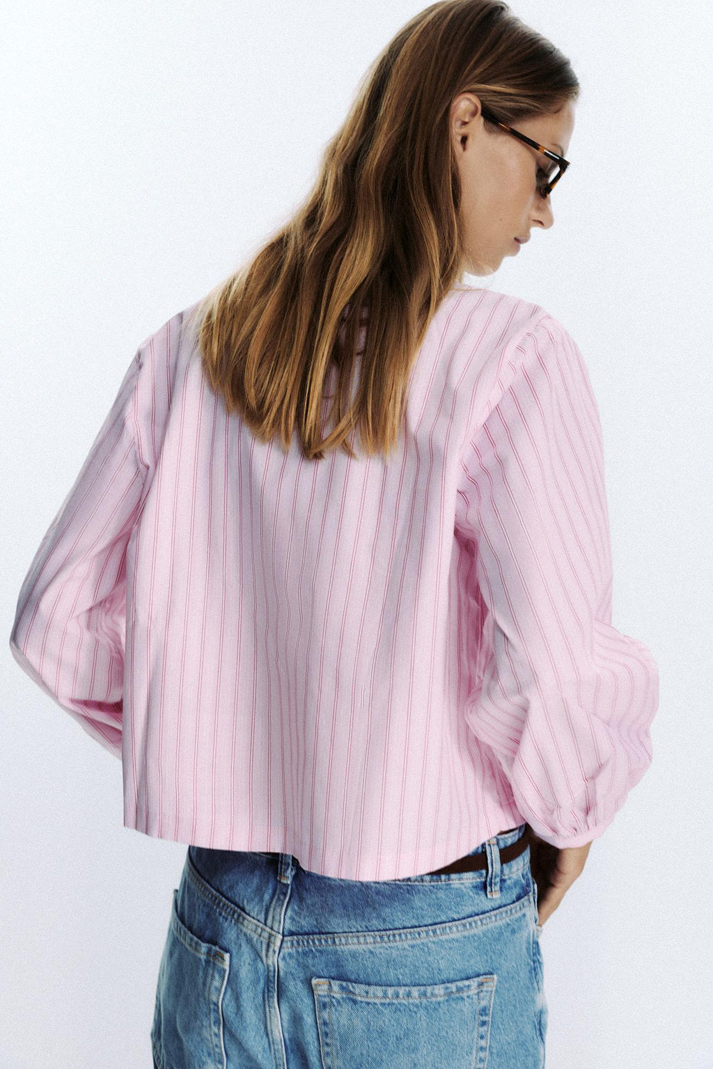 STRIPED POPLIN SHIRT WITH TIES - Zara фото 6
