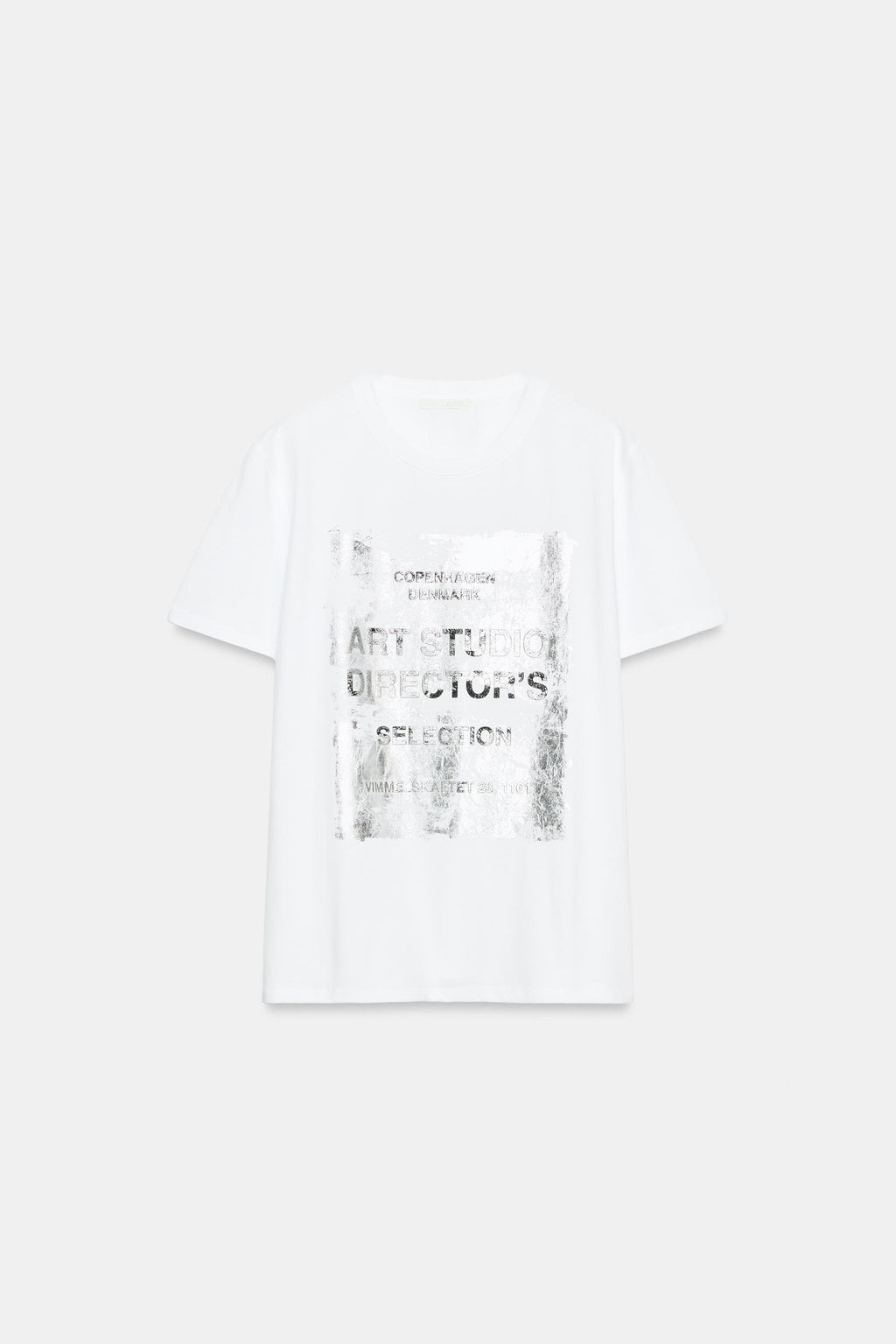 CAMISETA METALIZADA MANGA CORTA / Plata