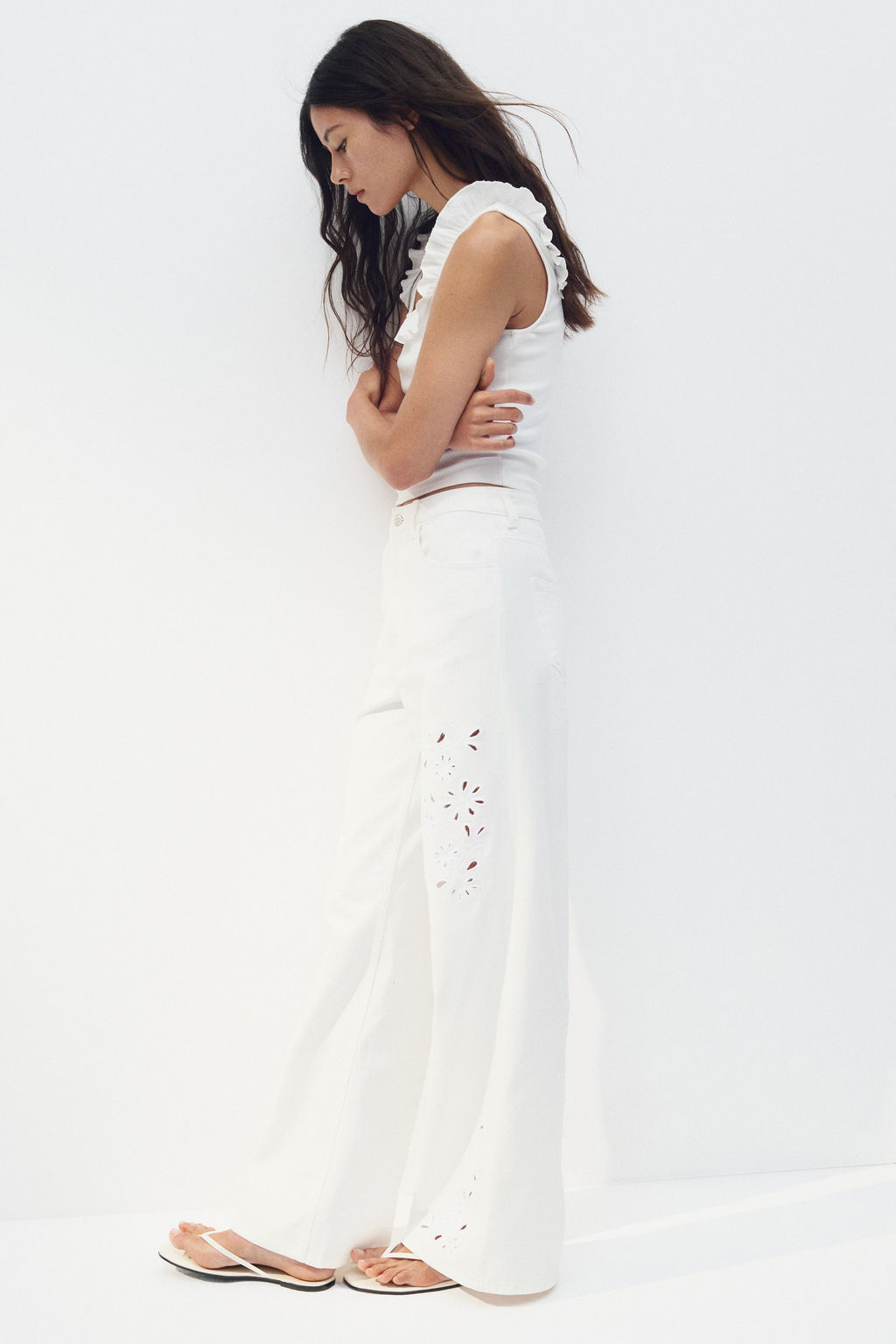 Pantal?n con bordado ingl?s - H&m фото 4