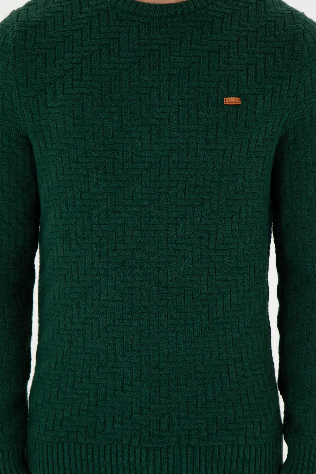 Erkek Slim Fit Bisiklet Yaka Koyu Ye_il Kazak - U.s. polo assn фото 6