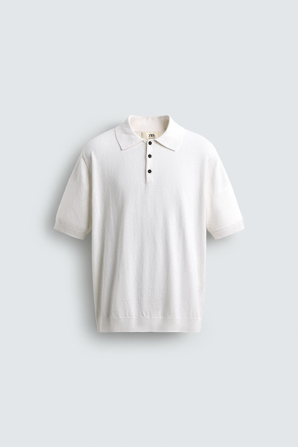 POLO PUNTO REGULAR FIT ALGOD?N - LINO / Blanco roto - Zara фото 6