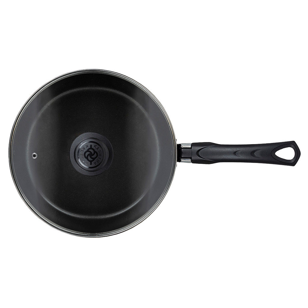 Атлас Сотейник с антипригарным покрытием д24см, h6,3см, s1,5мм, стеклянная крышка, бакелитовая ручка (Россия) - Домашняя мода фото 3